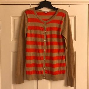 Tan and Deep Orange Striped Sweater (Gap)